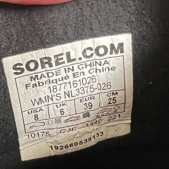 Sorel Lexi Wedge Boot Olive Green and Black Quilted Leather Ankle Boots Size 8 - Picture 4 of 10